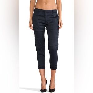 Vince Cargo Pant in Coastal size 4 Navy Blue Linen Blend‎ Crop